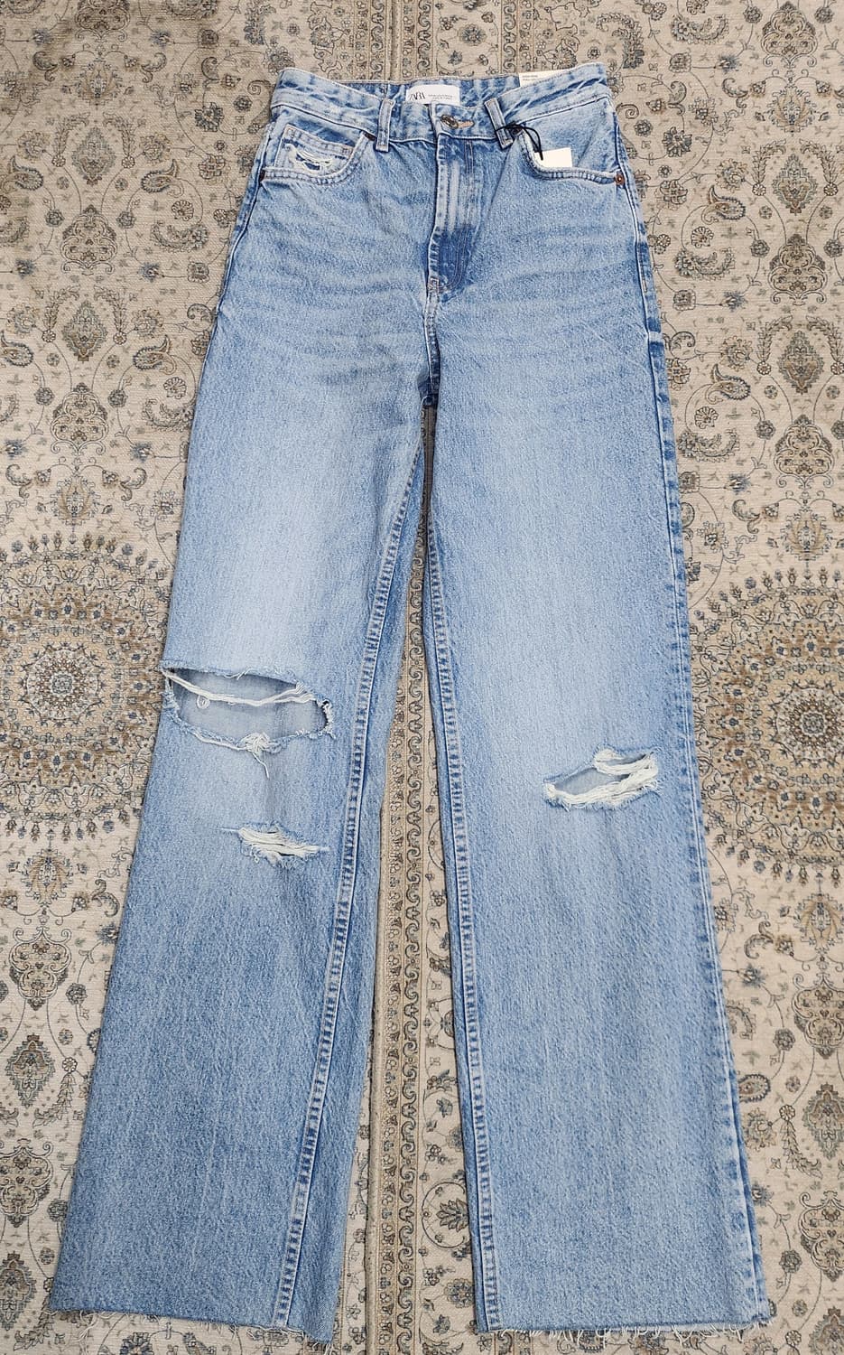 (새상품) 자라 데미지 와이드 데님 팬츠 (25-26) 상품이미지1