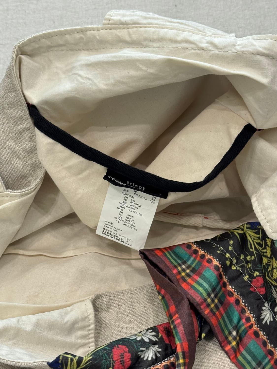 꼼데가르송 플라워 핸들 린넨 토트백 상품이미지9