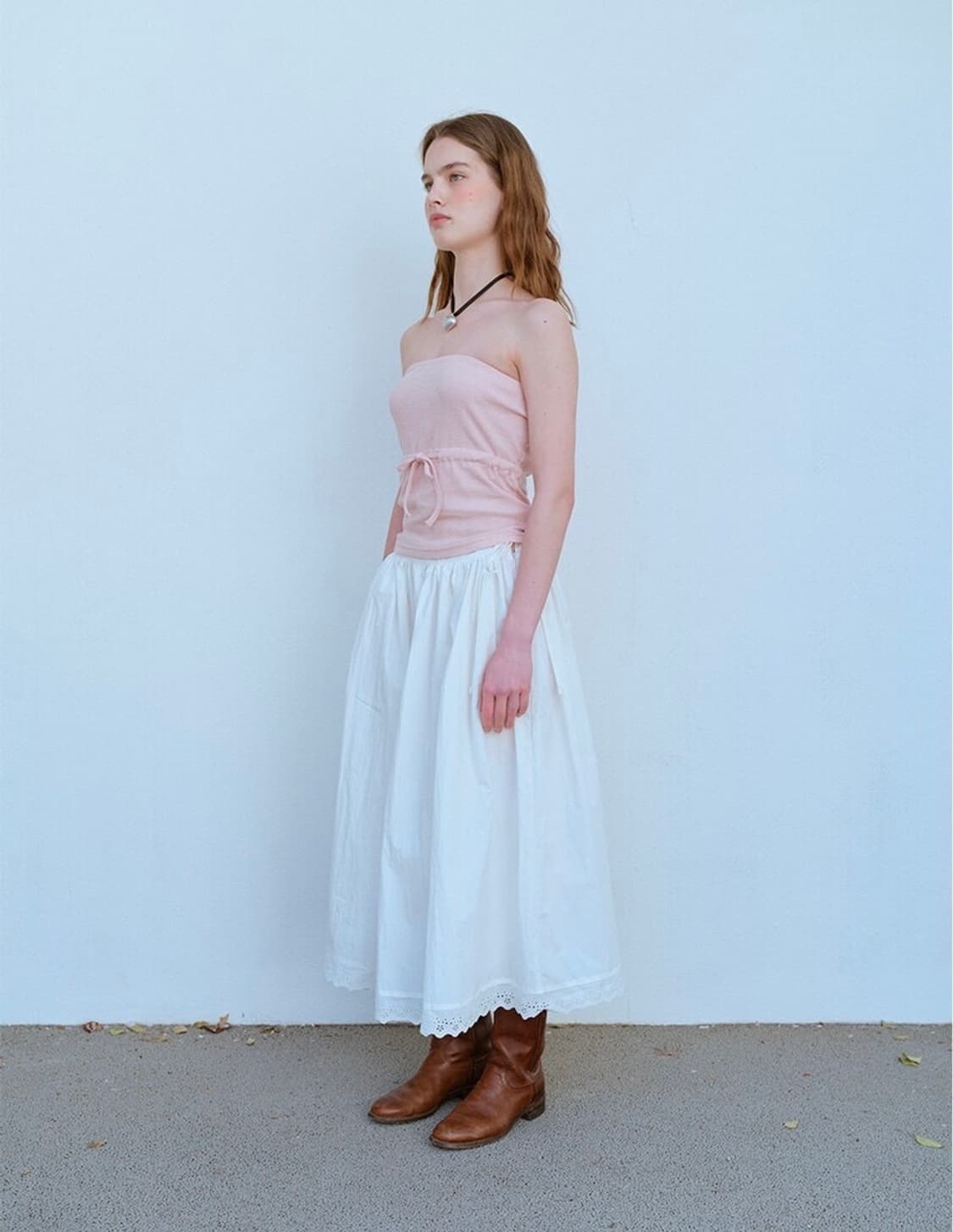 펀프롬펀 와플 튜브탑 피치 상품이미지3