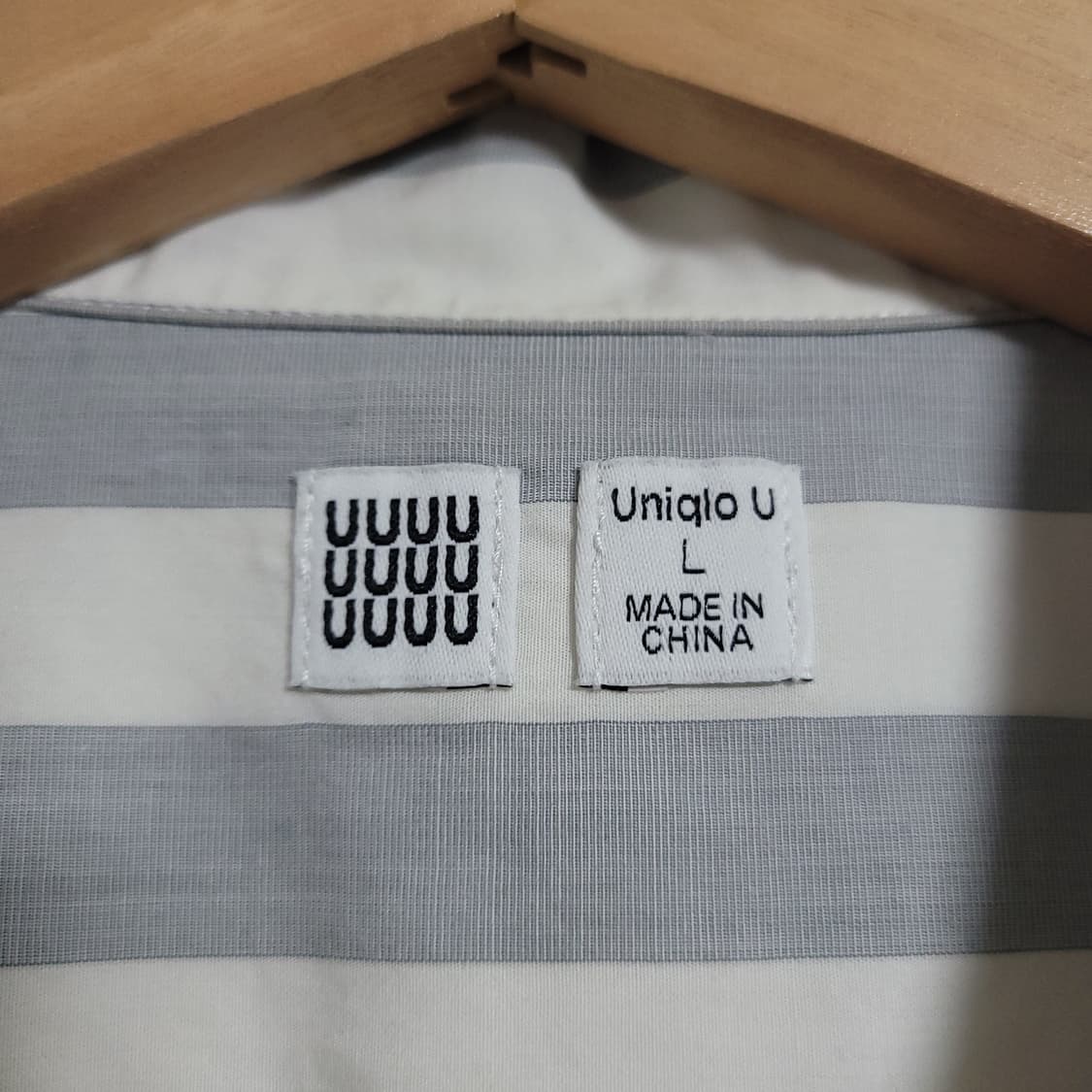 (L) UNIQLO 유니클로 U 스트라이프 반팔 셔츠 상품이미지2