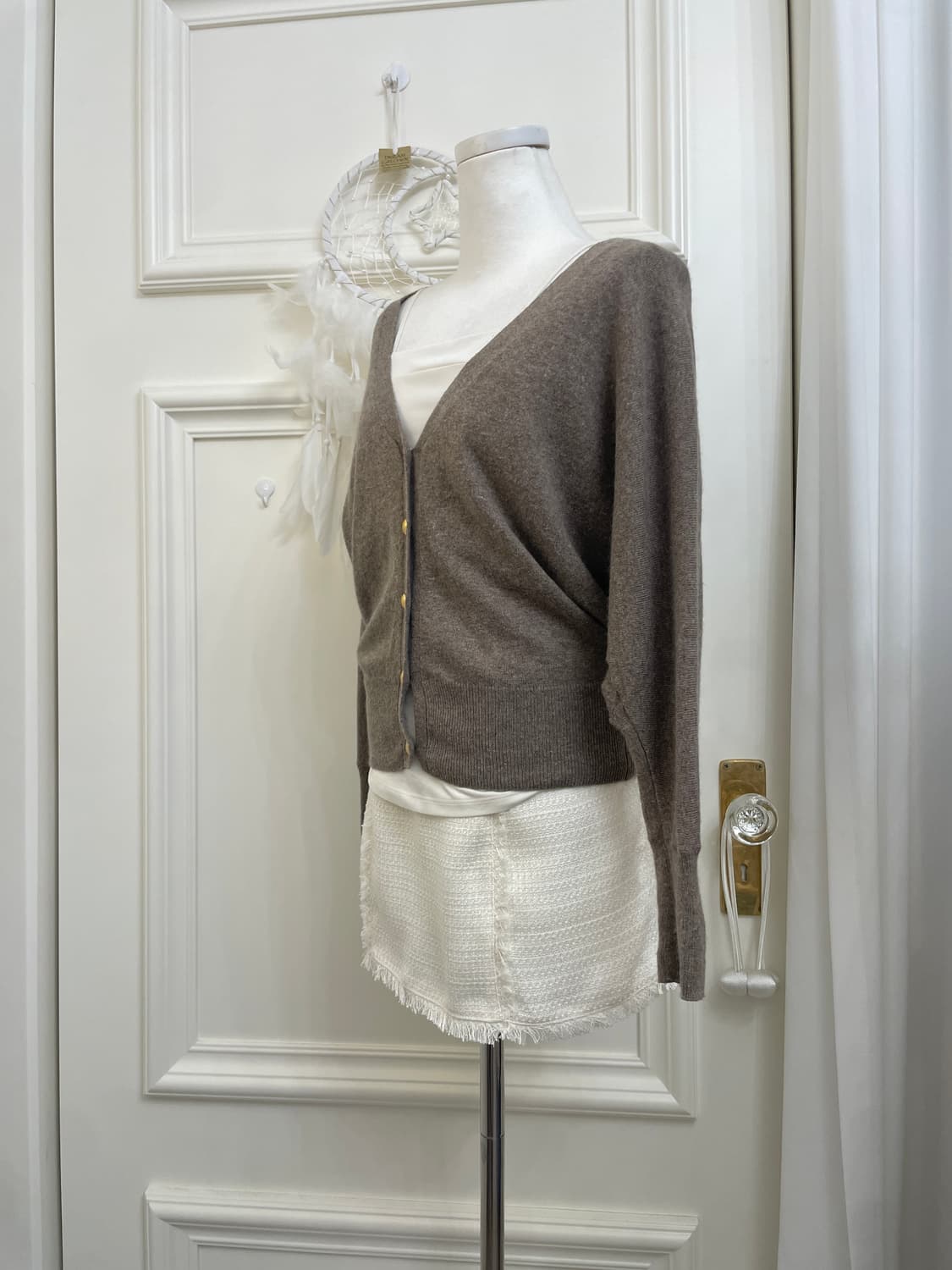 ivory tweed back lace-up mini skirt 상품이미지7