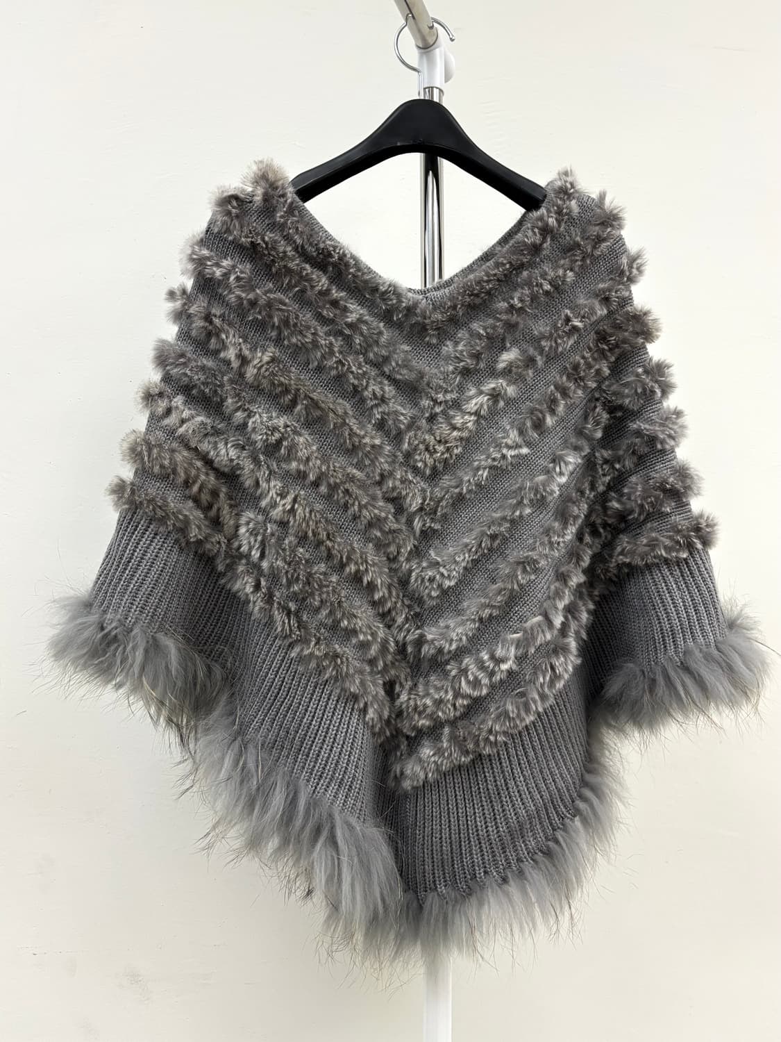 빈티지 퍼 케이프 망토 판쵸 니트 상품이미지8