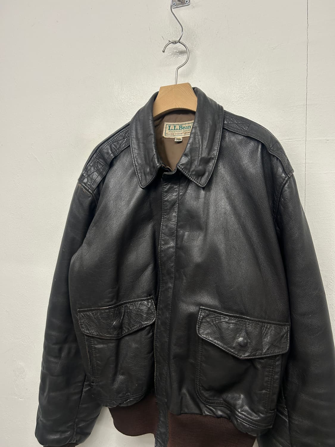 90s L.L.Bean 염소가죽 A2 레더 플라잉자켓  상품이미지2