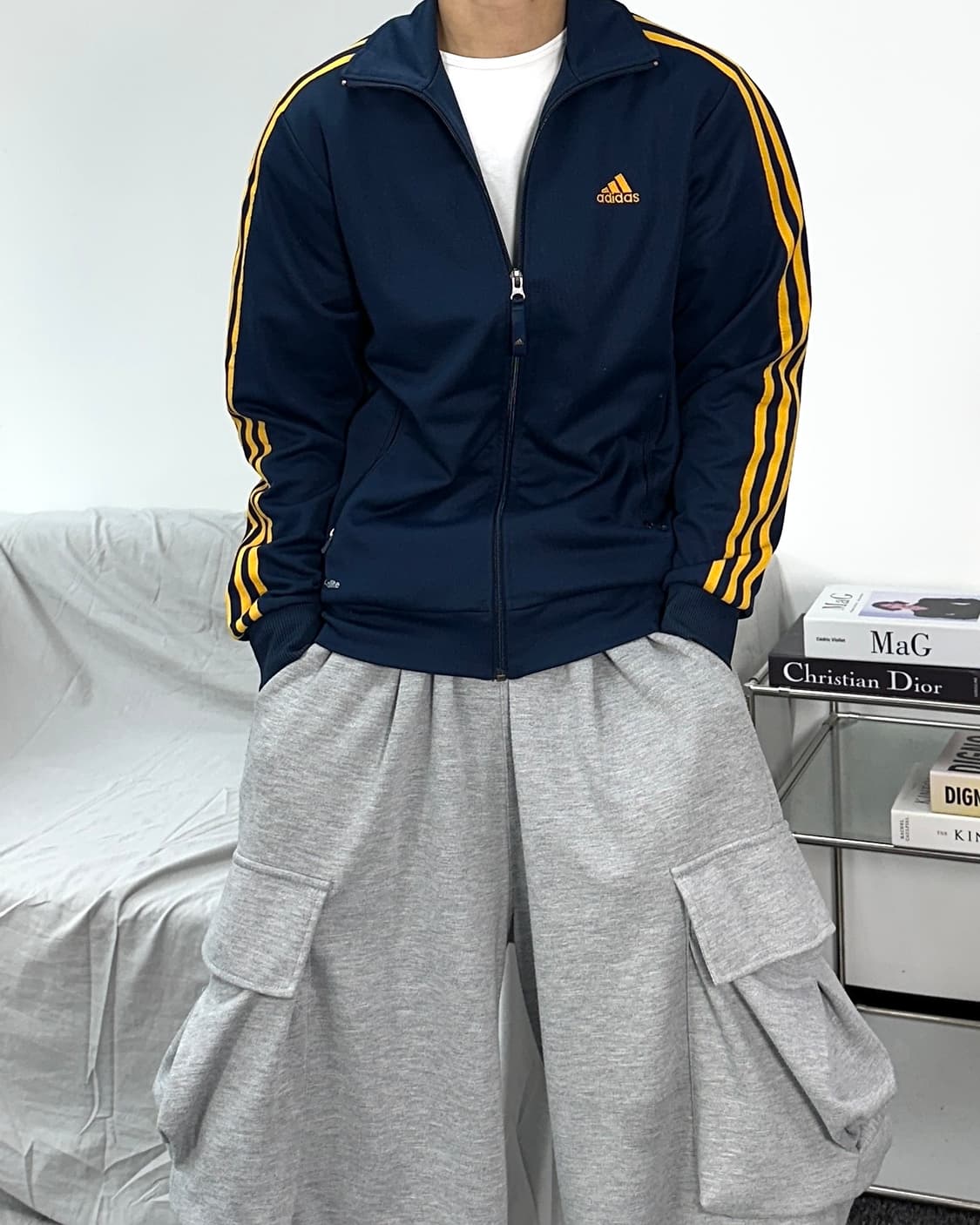 아디다스 네이비 옐로우 트랙탑 져지 95 상품이미지1