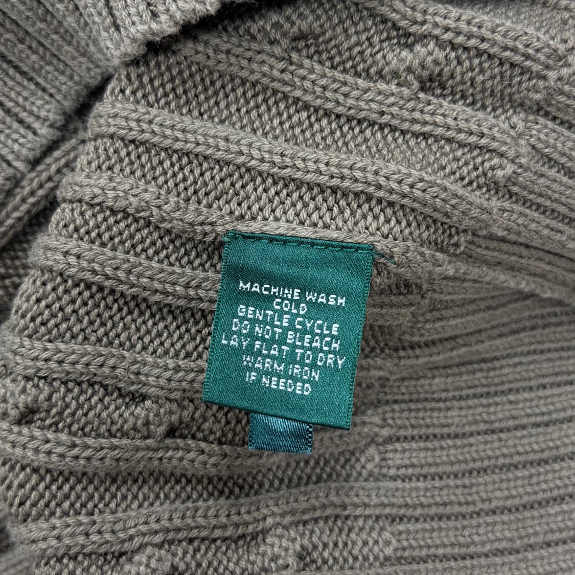 랄프로렌 그린라벨 RLL 케이블 꽈배기 브이넥 니트 카키 M 상품이미지4