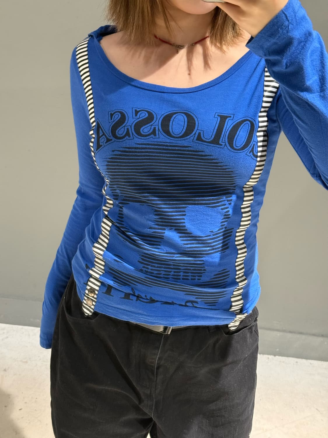 suspenders detail skull hood sleeve 상품이미지3