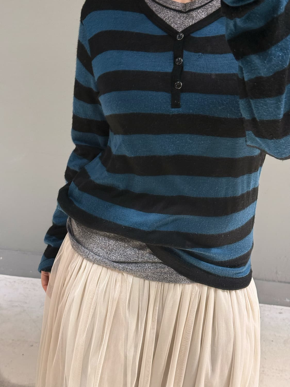 layered detail button-up long sleeve 상품이미지3