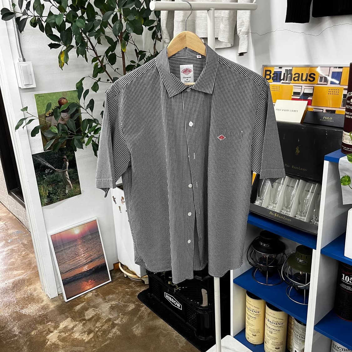 단톤 깅엄체크 반팔 셔츠 44 상품이미지1