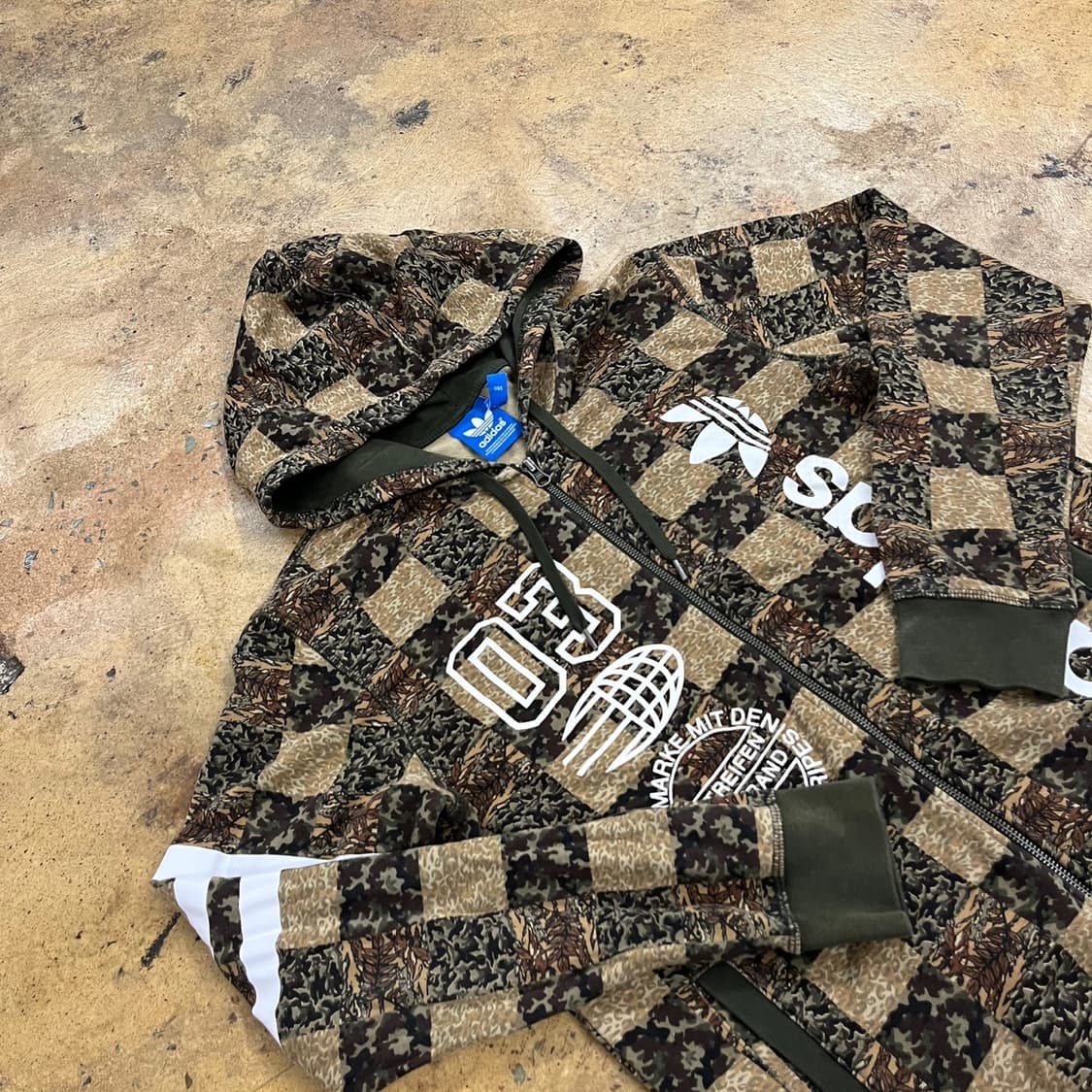 아디다스 카모 밀리터리 st 카키 브라운 후드집업 95 상품이미지1