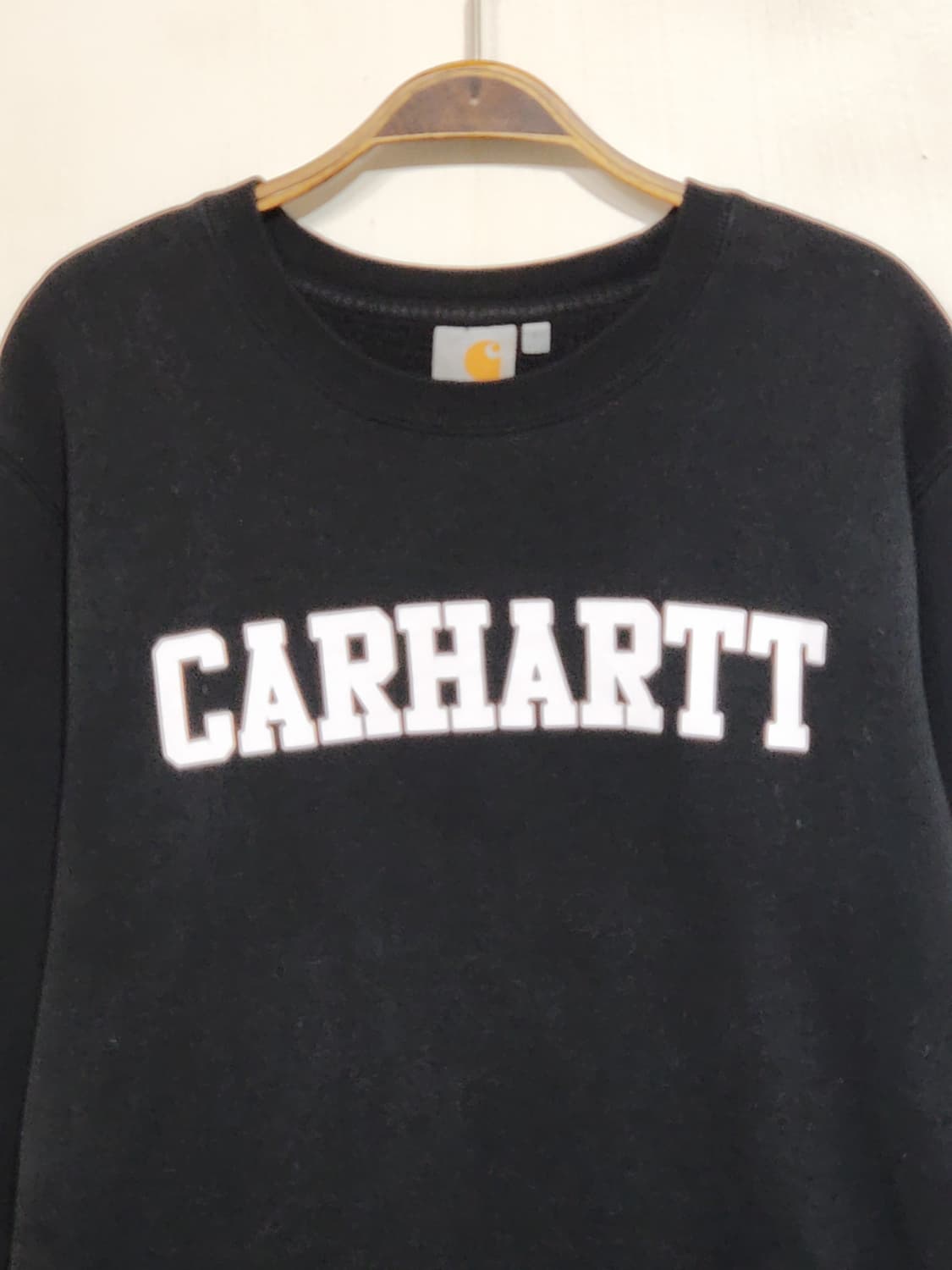 (L) 칼하트 빅로고 맨투맨 블랙 기모 스웨트 티셔츠  상품이미지2