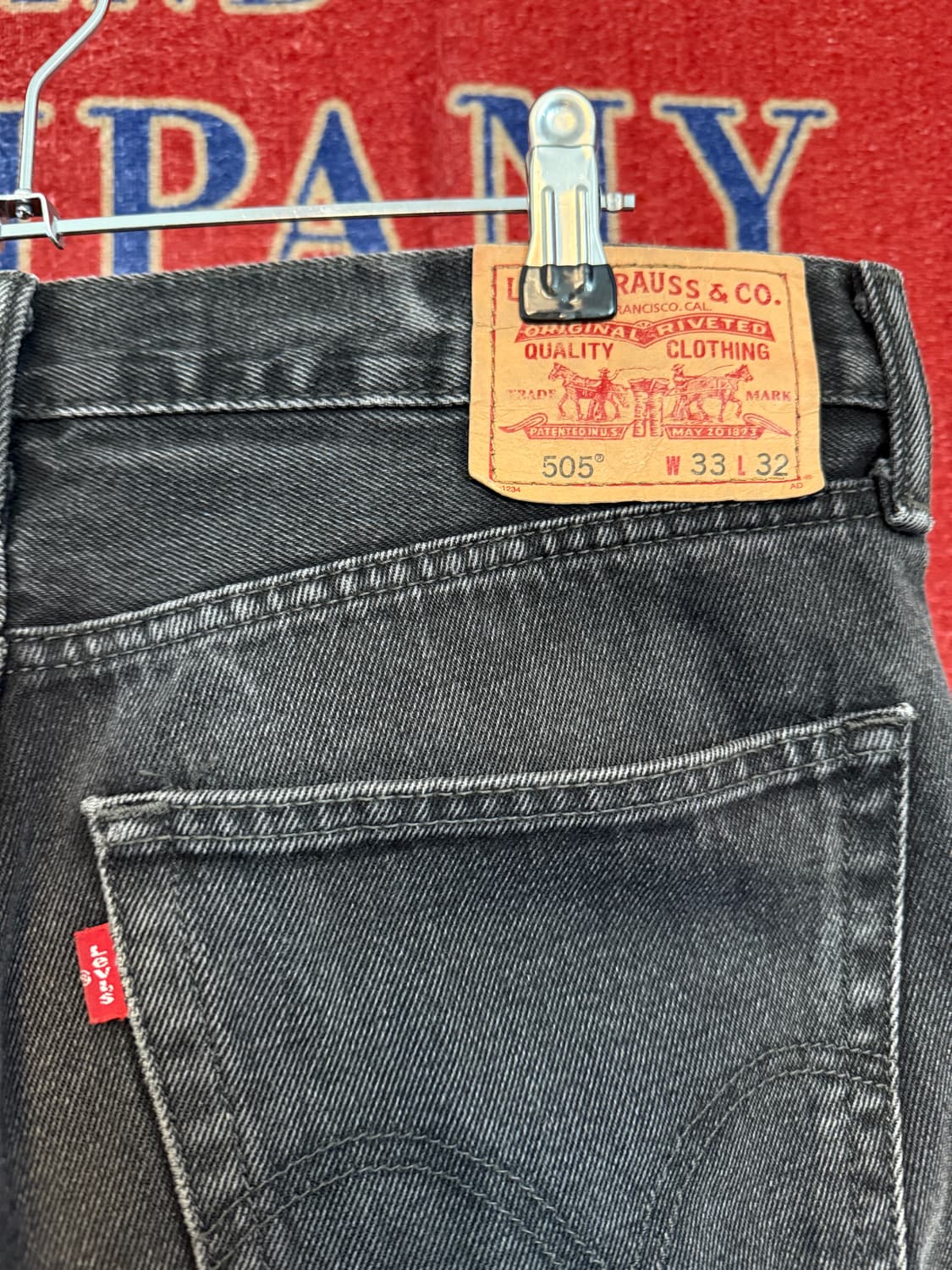 리바이스 505 흑청 33/32 워싱 상품이미지4
