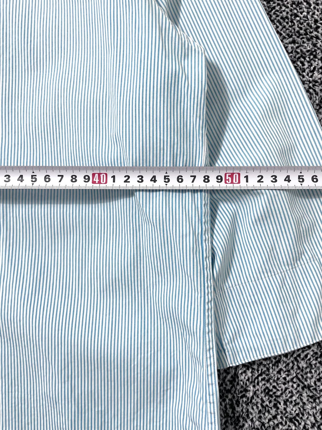 빈티지9. 버버리 블랙 라벨 스트라이프 2/3 소매 반팔 셔츠 블루 상품이미지5