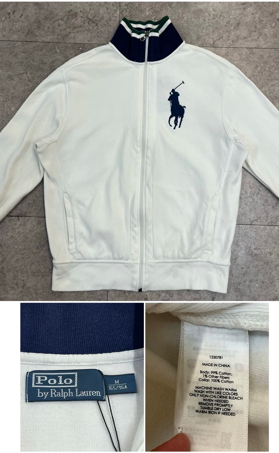 폴로 랄프로렌 빅포니 져지 화이트 M #csz4141 상품이미지3