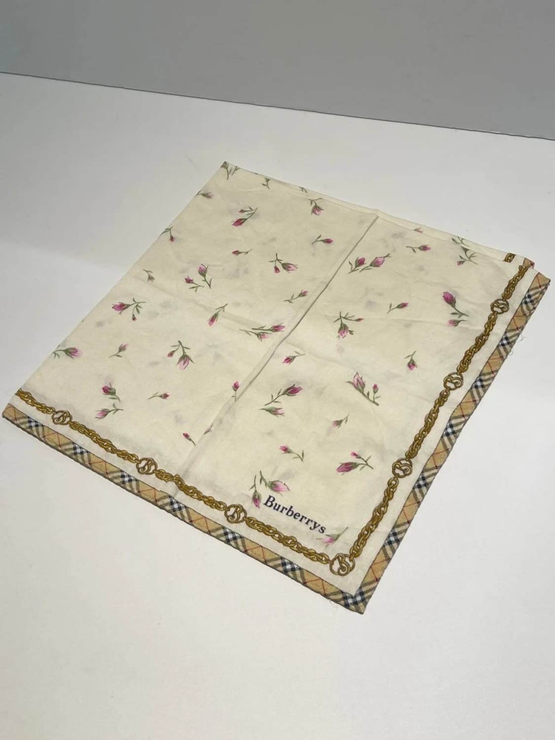 버버리 00s 시그니처 재팬 플라워 쁘띠 반다나 손수건 A1208 상품이미지3