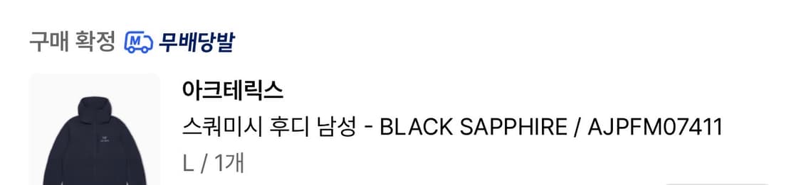 아크테릭스 스쿼미시 후디 블랙 사파이어 L 상품이미지3