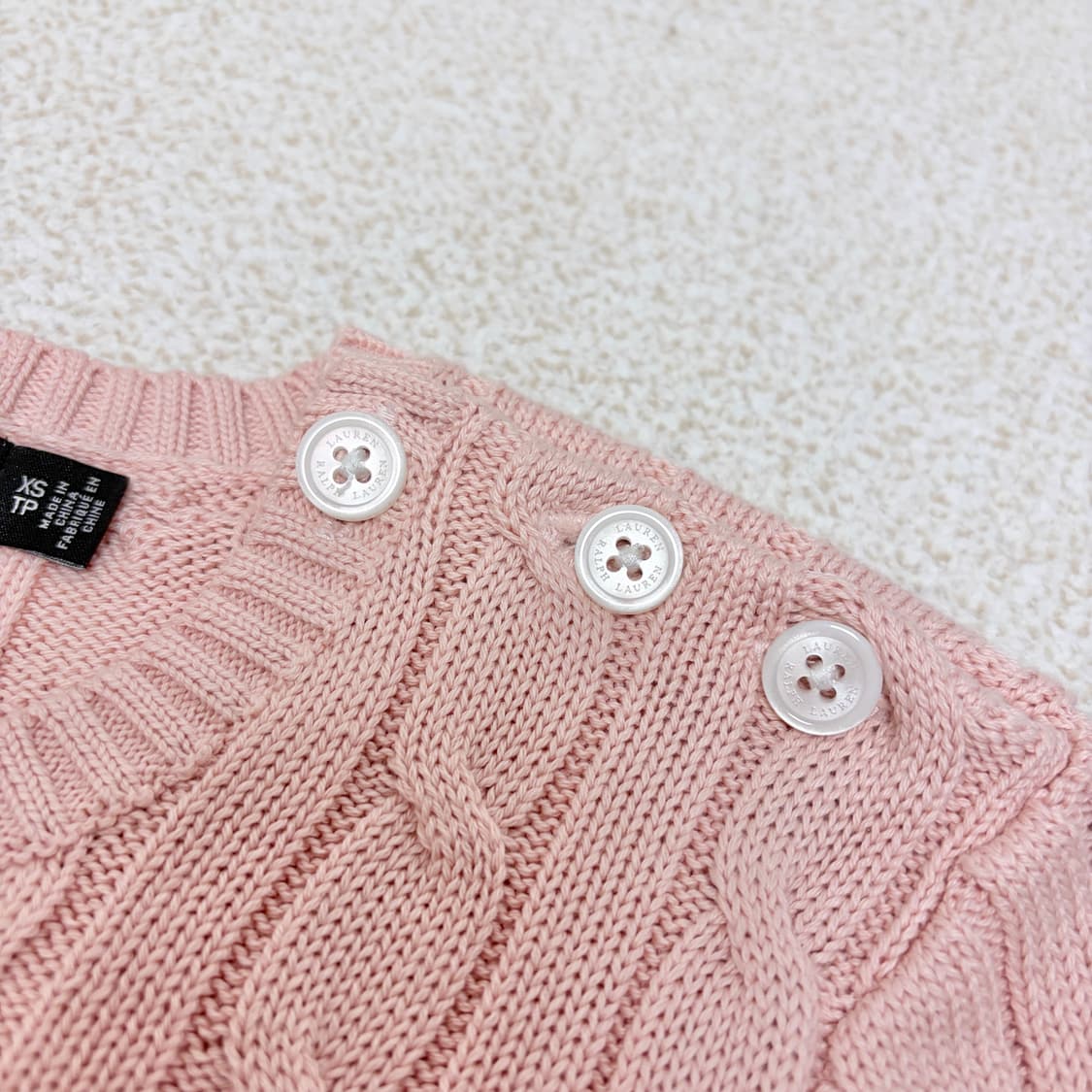 로렌 랄프로렌 핑크 케이블 니트 상품이미지3