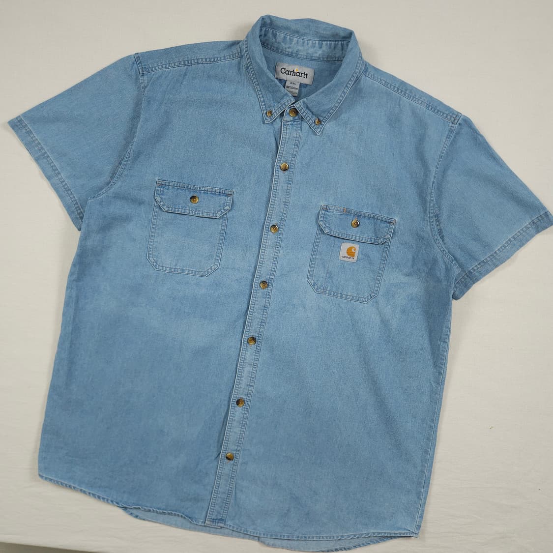2XL(110) 칼하트 리워크 데님셔츠 연청 상품이미지2