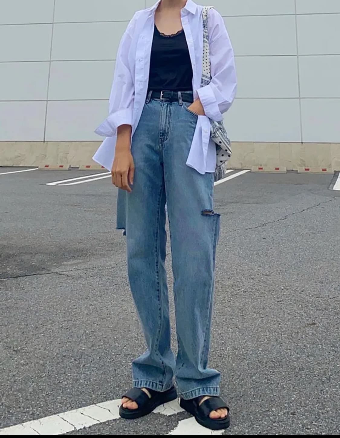 Lab101 side cutting washing denim 상품이미지4