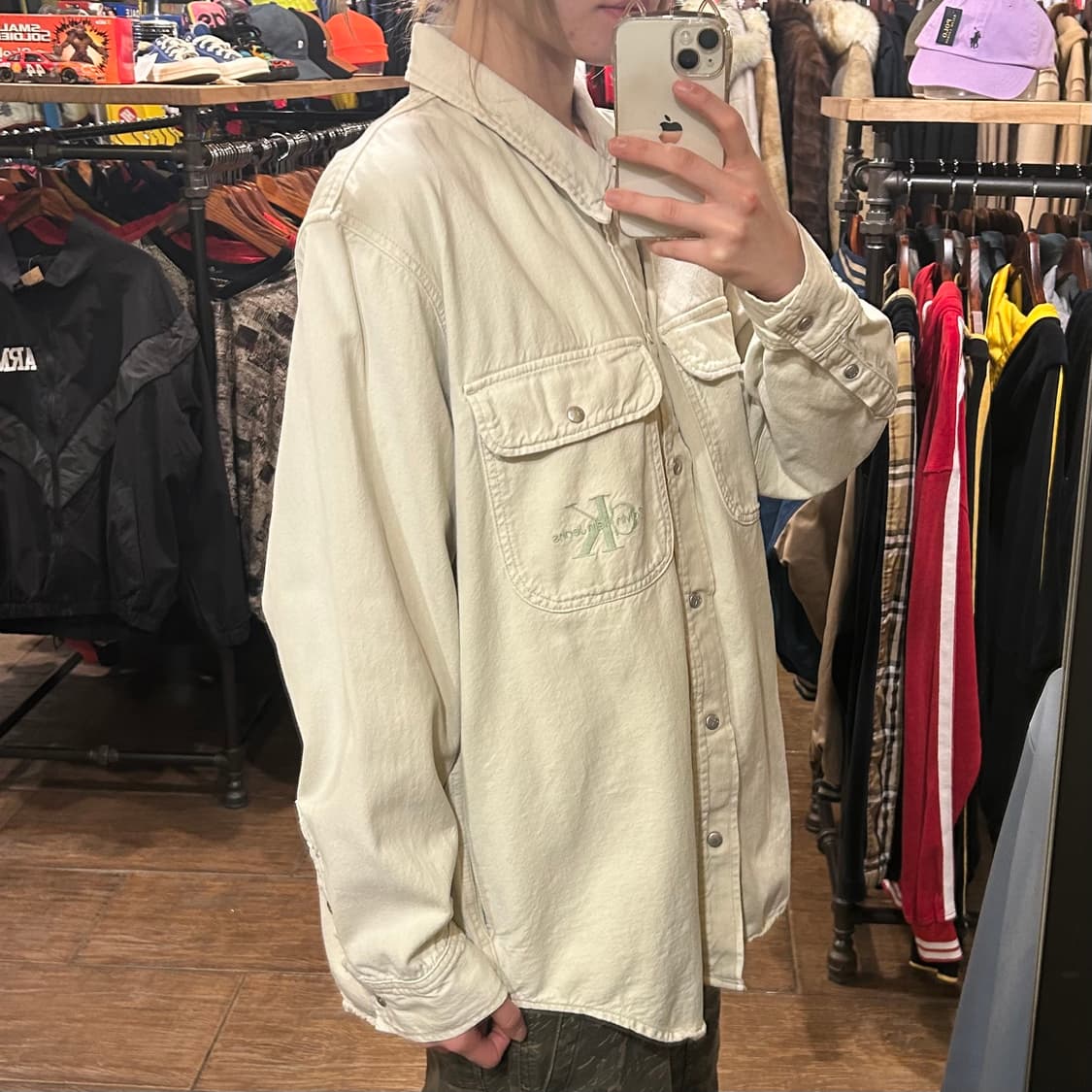 [HI] 캘빈클라인 긴팔 데님 셔츠 베이지 상품이미지3