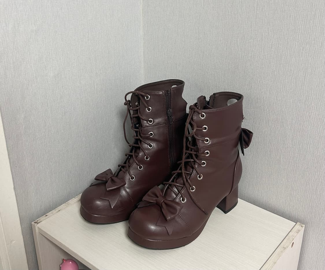 디마럽 디어리 라떼갸루 부츠 히메갸루 왕리본 구두 상품이미지2
