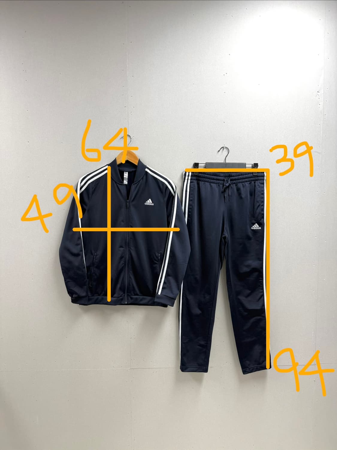 여성 L /  아디다스 3s 네이비 져지 트레이닝 팬츠 세트 상품이미지2
