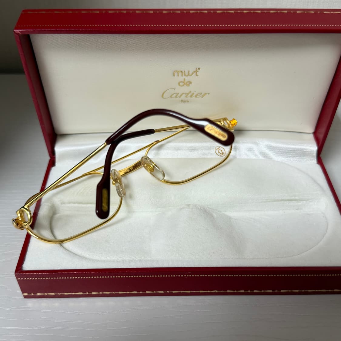 (OS) Cartier 까르띠에 트리니티 빈티지 금장 안경 상품이미지6