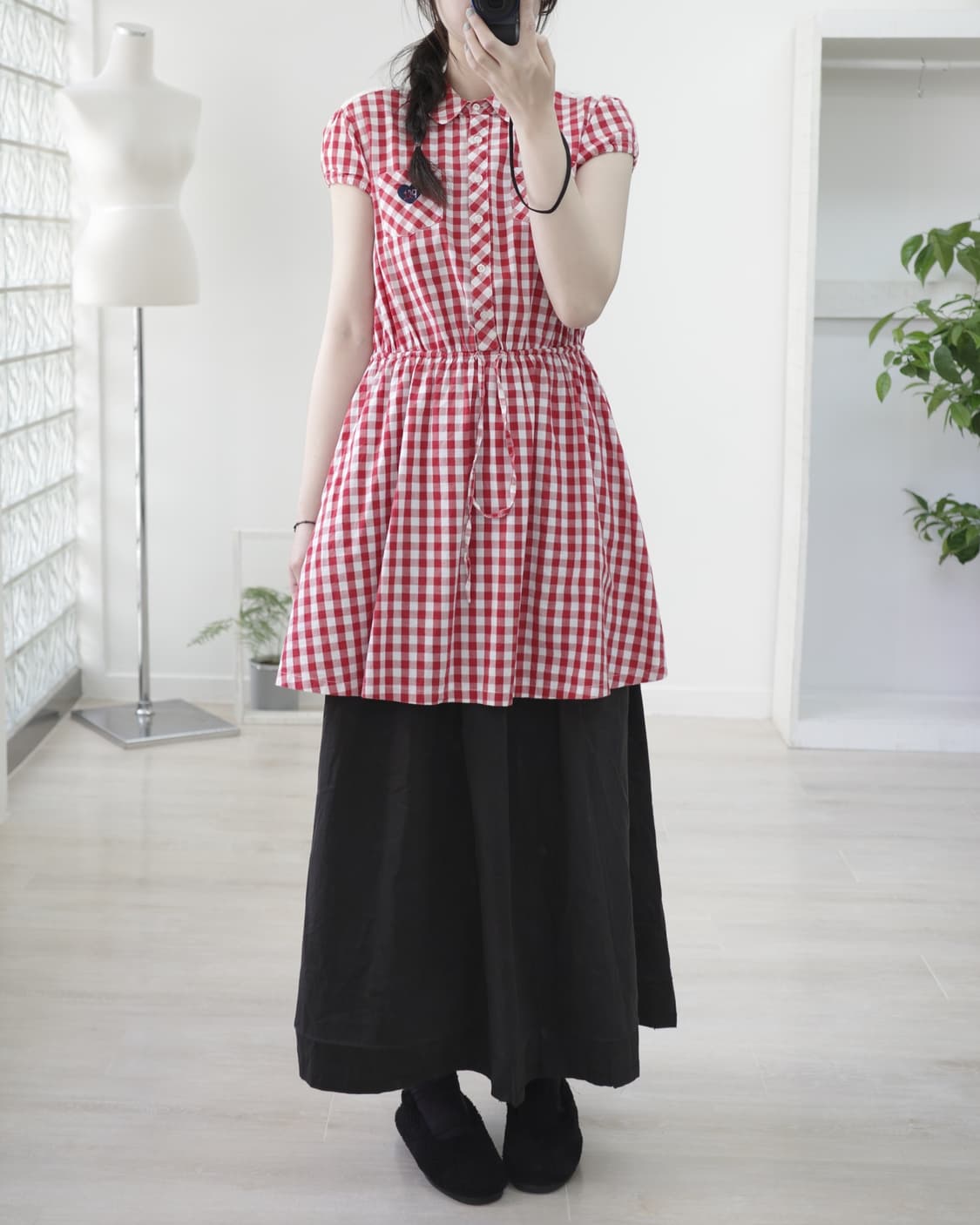 Pinklatte Red check one-piece 상품이미지2