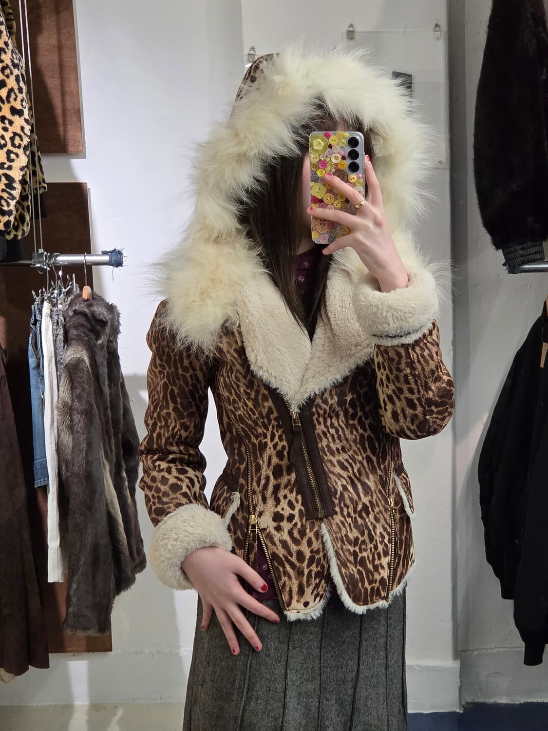 EGOIST Y2K 갸루 호피 후드 자켓 상품이미지4