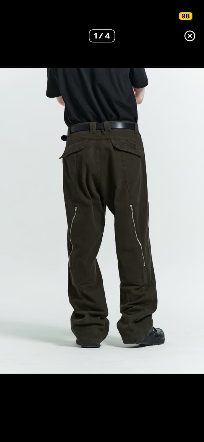 플라스틱프로덕트  웨이브 지퍼 팬츠 초콜릿 s 상품이미지1