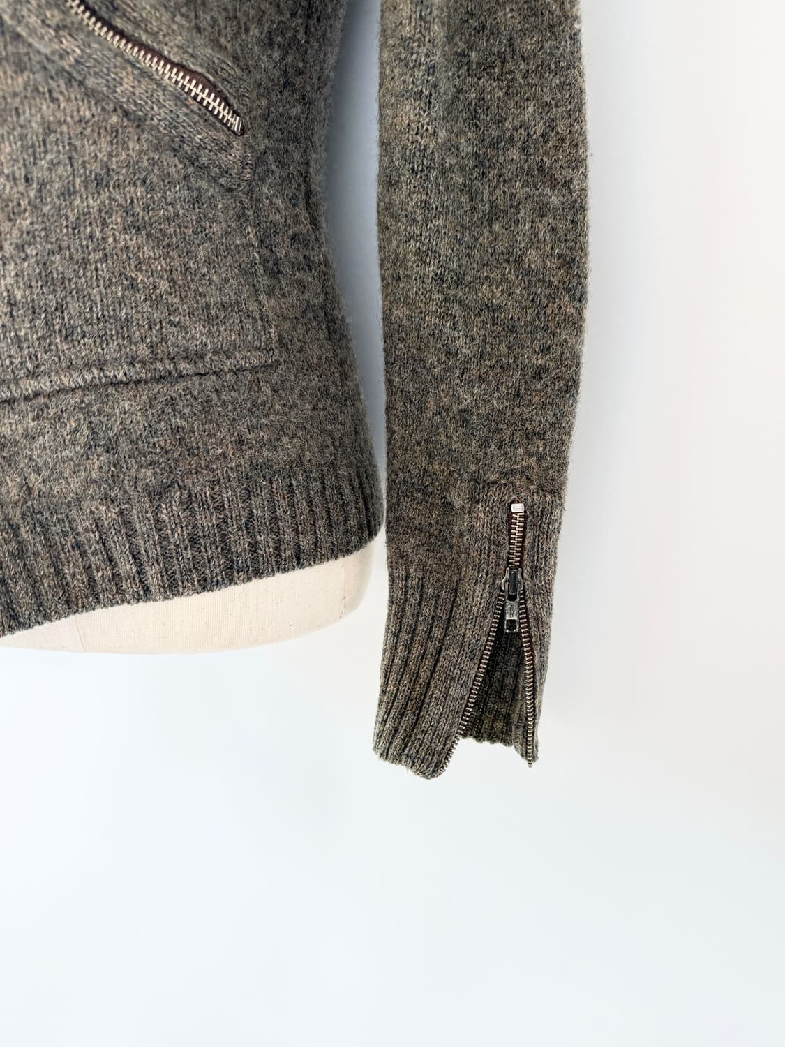 Abahouse 아바 하우스 울 100% 니트 라이더 자켓 상품이미지5