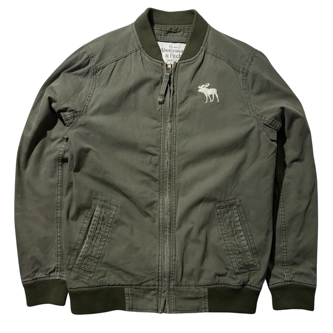 아베크롬비 워시드 코튼 봄버 블루종 자켓 상품이미지1