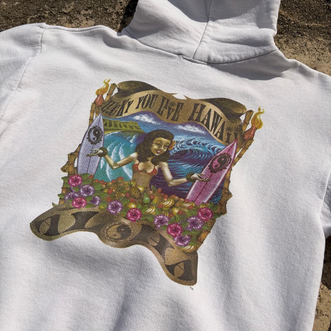 90s USA OG Aloha 빈티지 후드티 M 상품이미지8