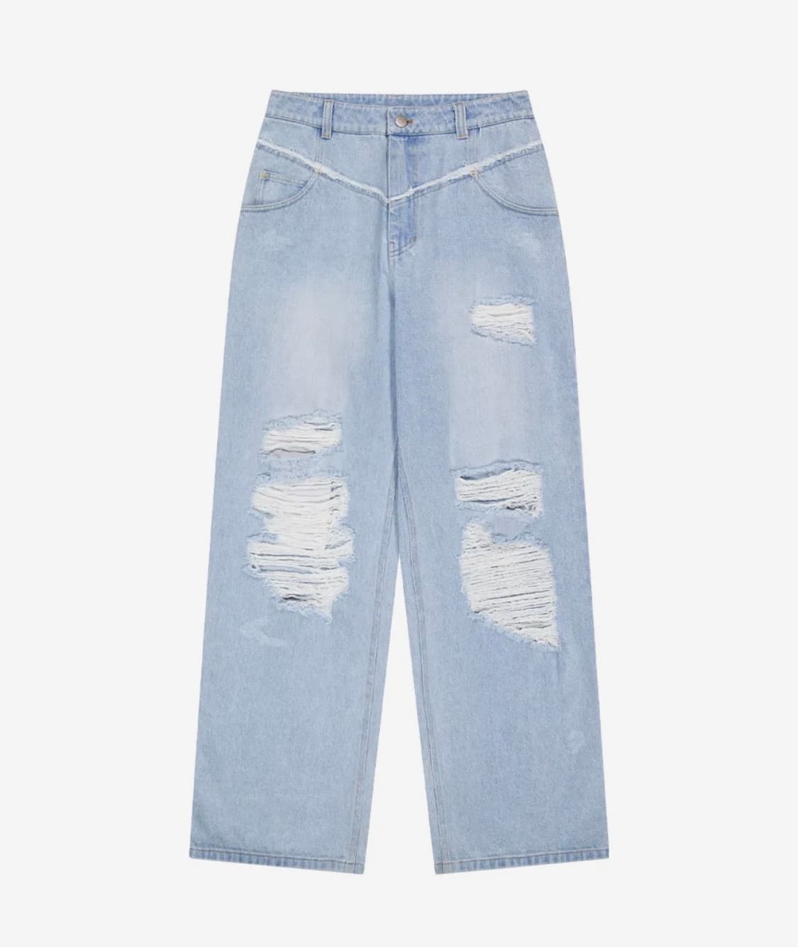 DAMAGED WIDE DENIM PANTS [LIGHT BLUE] 상품이미지1