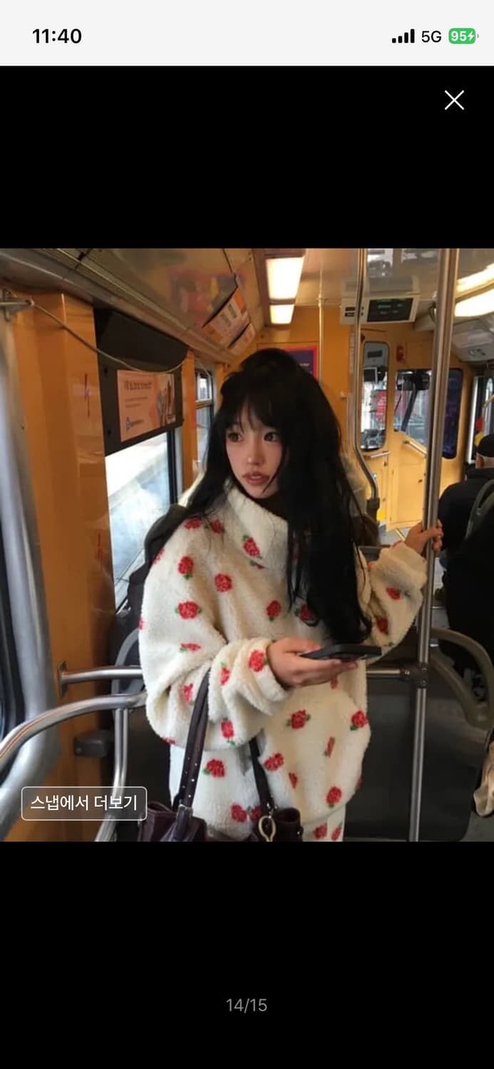 유희 ROSE PATTERN FLEECE  셋업 상품이미지5