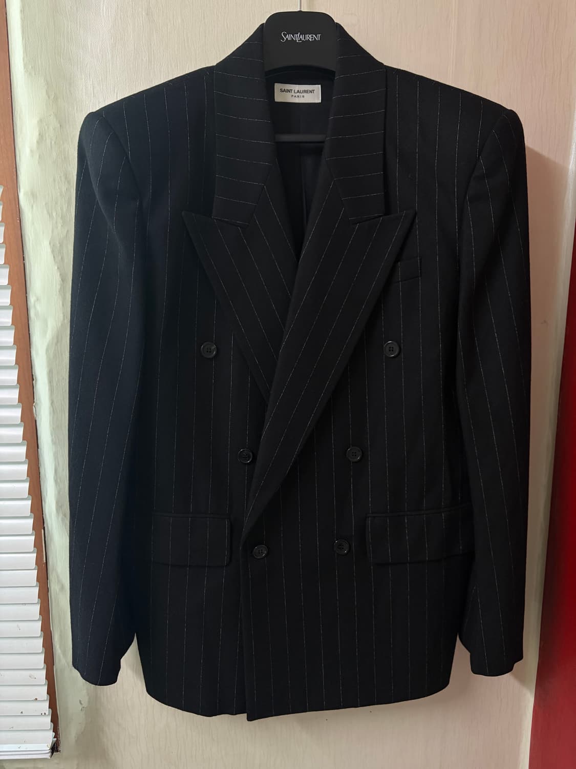 생로랑 / 핀스트라이프 더블 자켓 / 50 상품이미지6