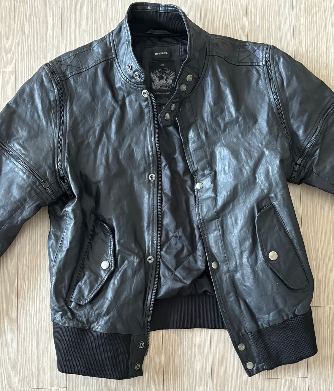 디젤 지퍼디테일 레더자켓 상품이미지1