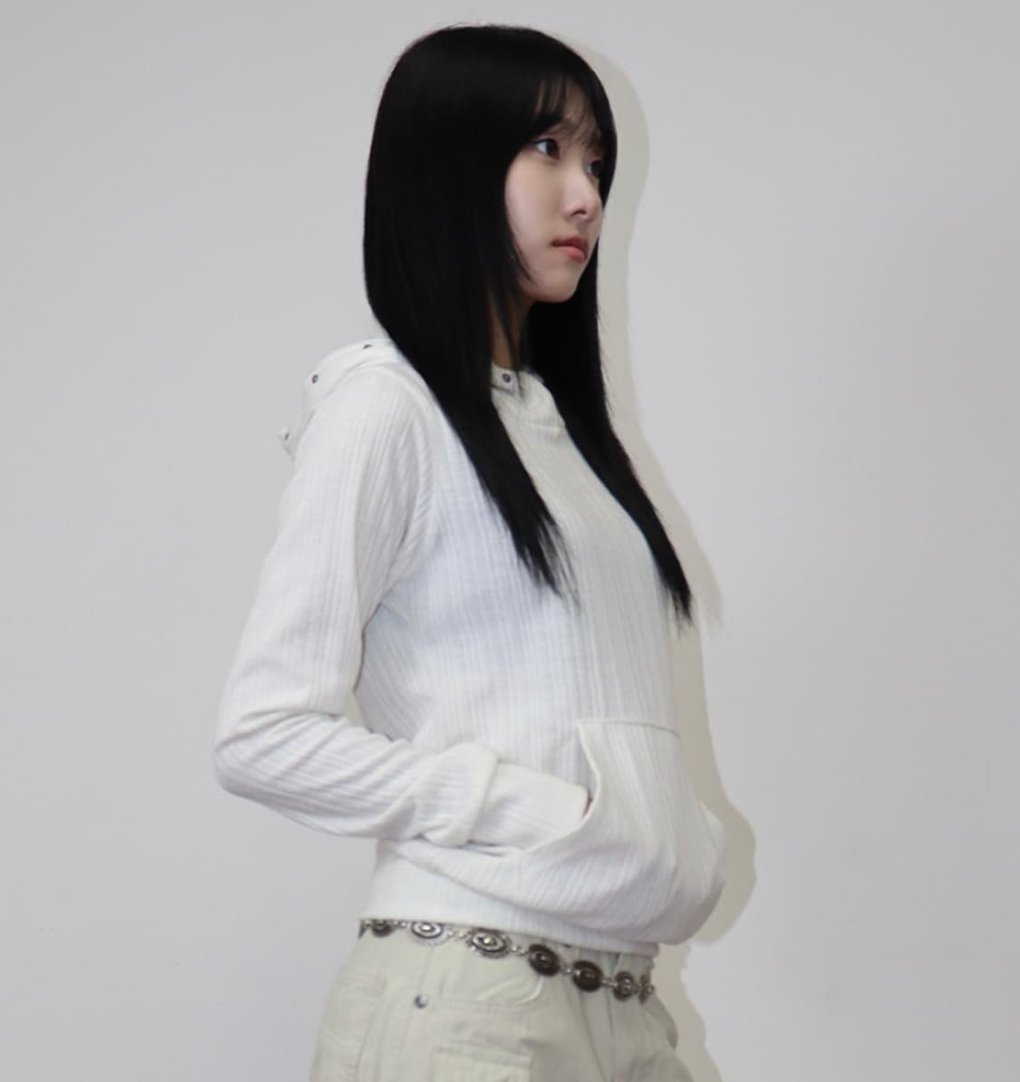 빈티지 스터드 니트 골지 후드 후디 긴팔 티셔츠 상품이미지2