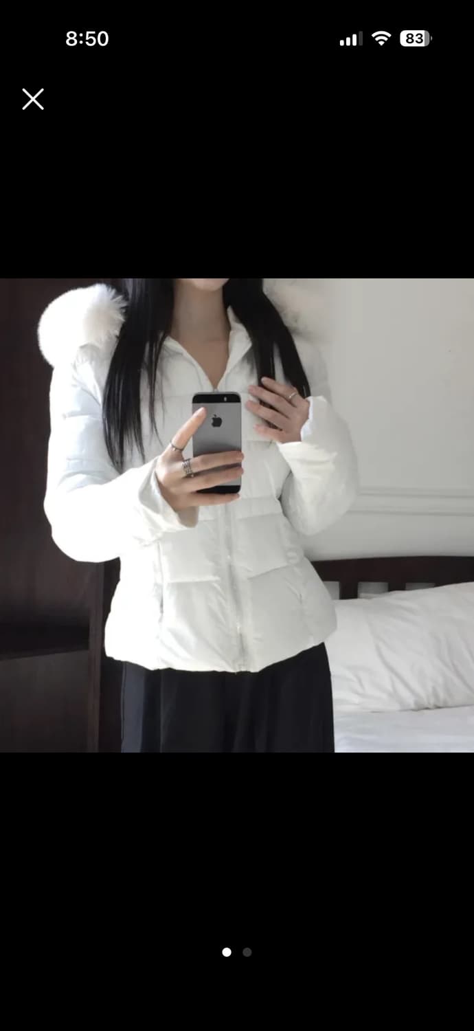 래퍼 여친st 퍼 슬림 라인 패딩 상품이미지1