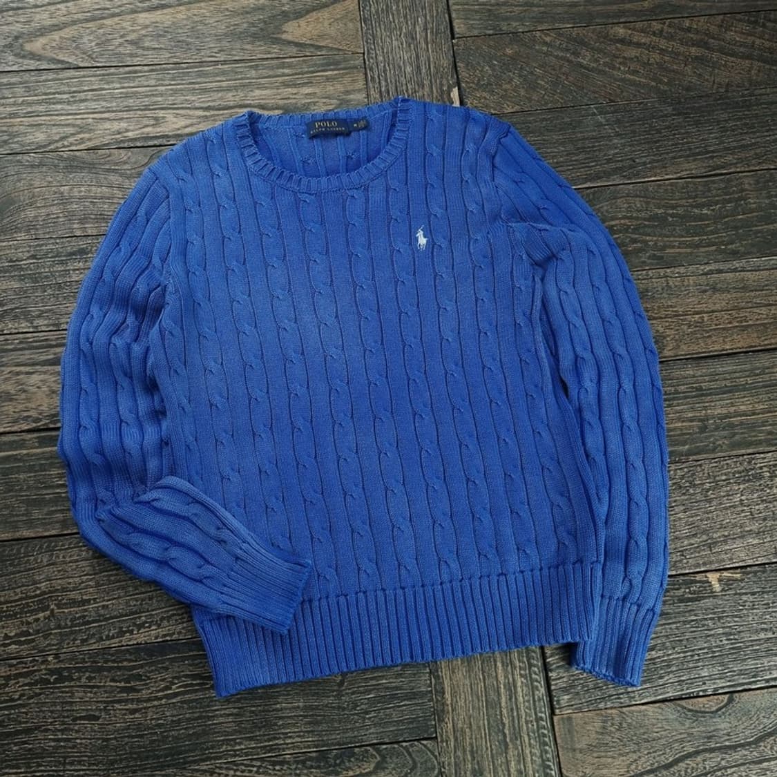 [폴로 랄프로렌] 포니 로고 자수 빈티지 워시드 꽈배기 니트 M18679 상품이미지1