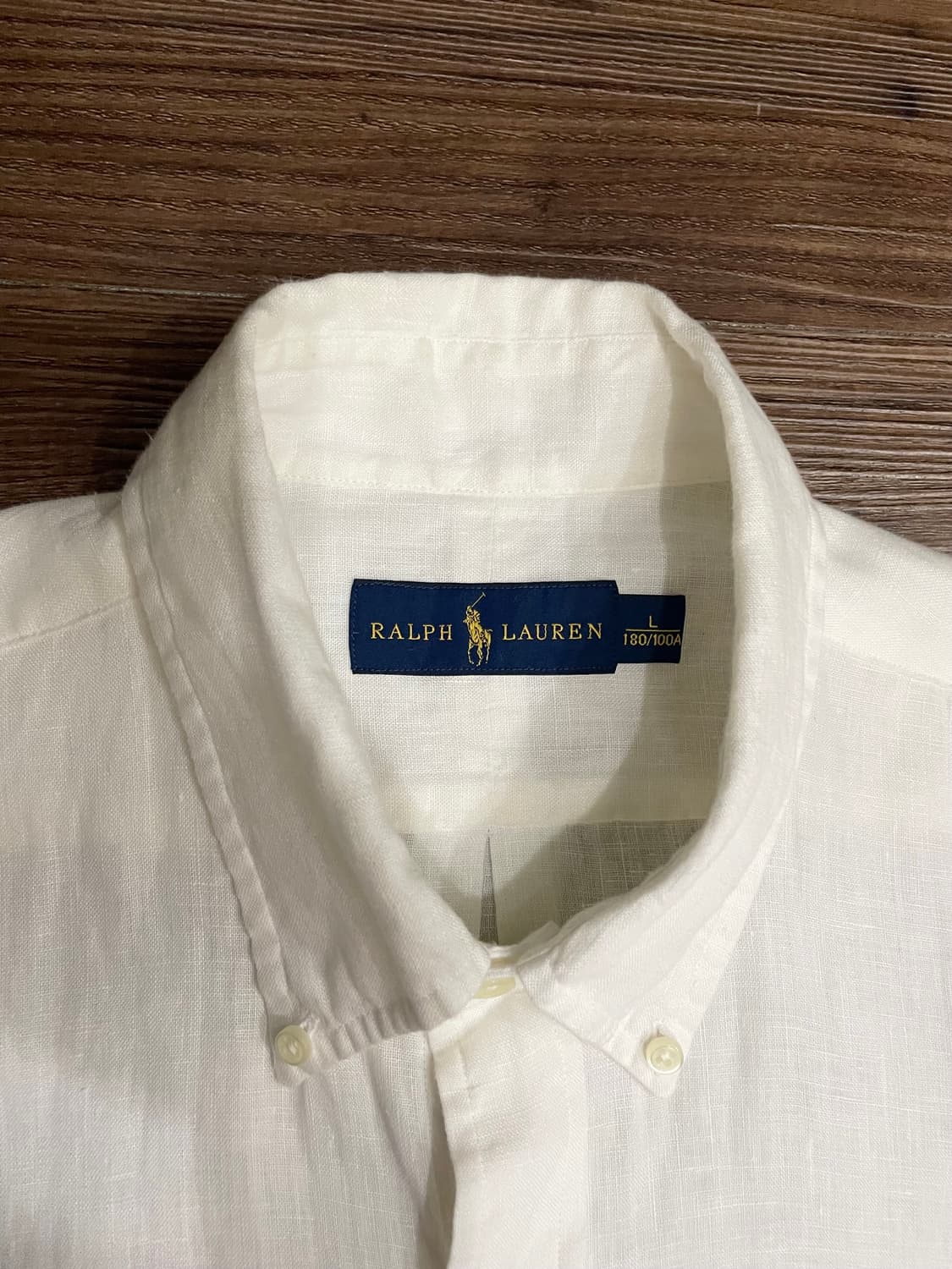 폴로 랄프로렌 린넨 반팔 셔츠 화이트 상품이미지5