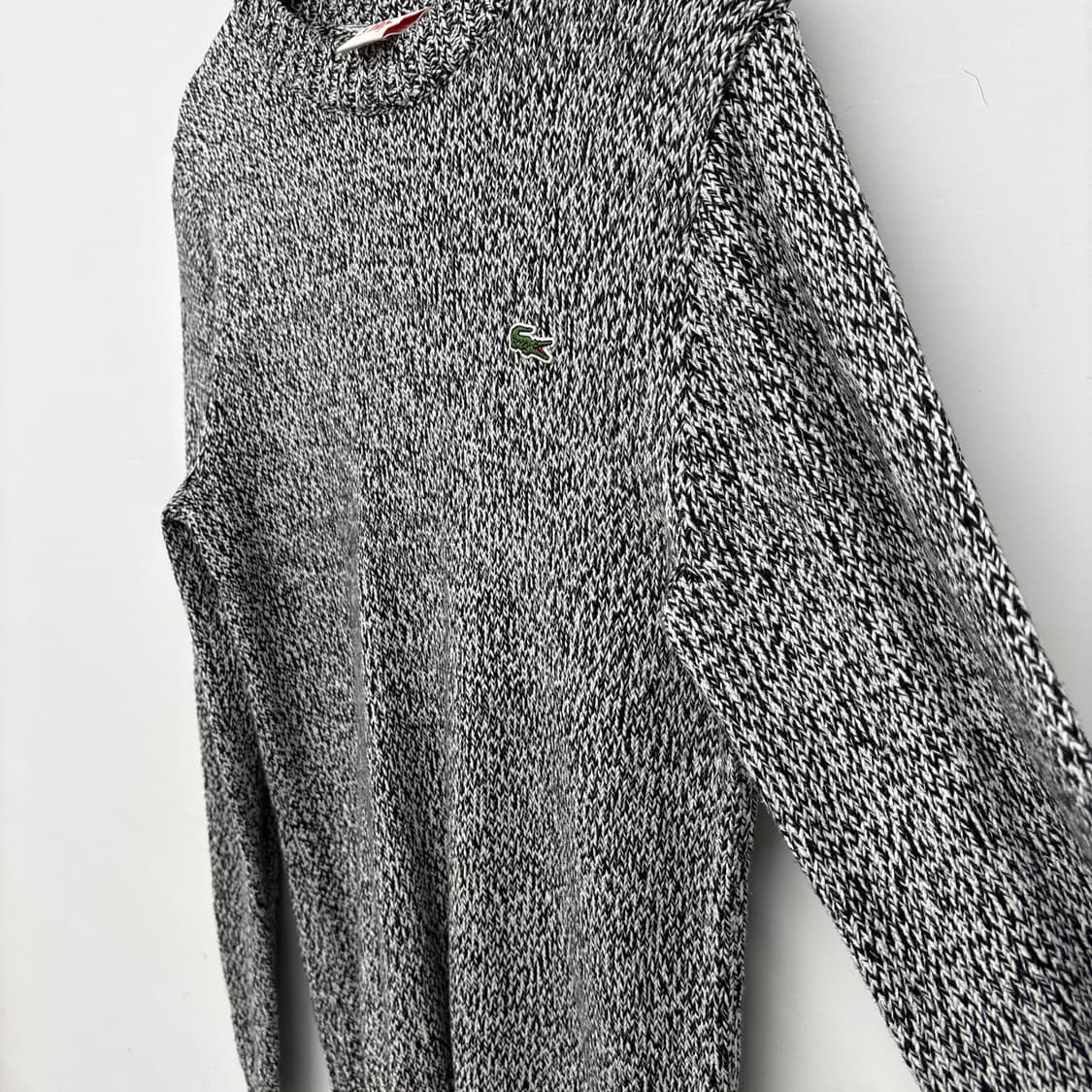 라코스테 블랙/화이트 니트 스웨터 남m 상품이미지4