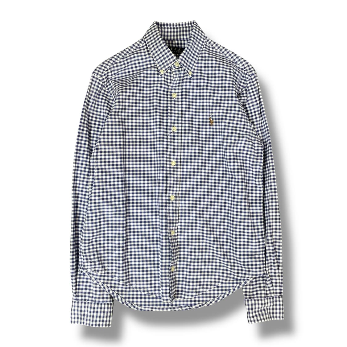 폴로랄프로렌 네이비 블루 체크 긴팔 버튼다운 셔츠 S 상품이미지1