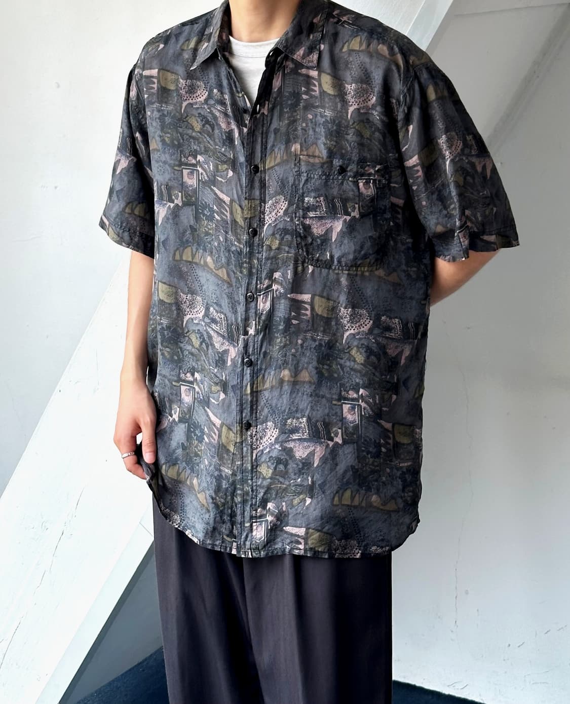 100% silk design patterned blouse shirt 상품이미지8