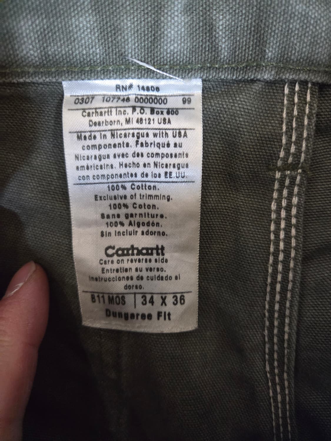 칼하트 덩가리핏 usa 카펜터 팬츠 34 상품이미지6