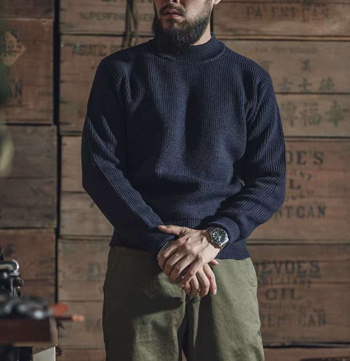 브론슨 모크넥 어크웨어 니트(네이비) XXL 상품이미지1