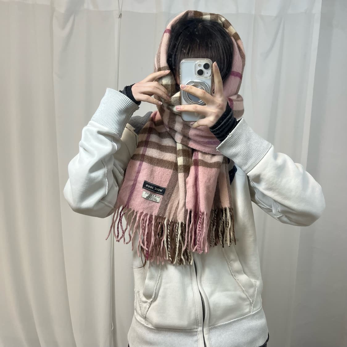 Burberry Light Pink Cashmere Muffler 상품이미지1