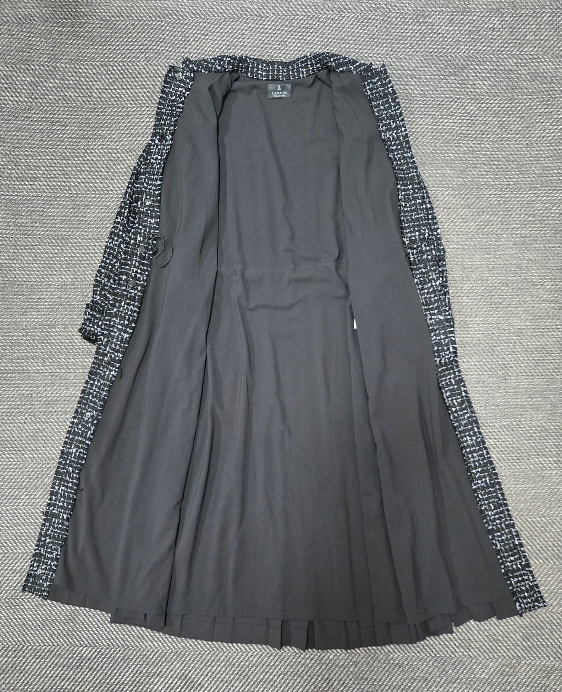 한섬 랑방 LANVIN 블랙 트위드 롱 원피스 상품이미지3