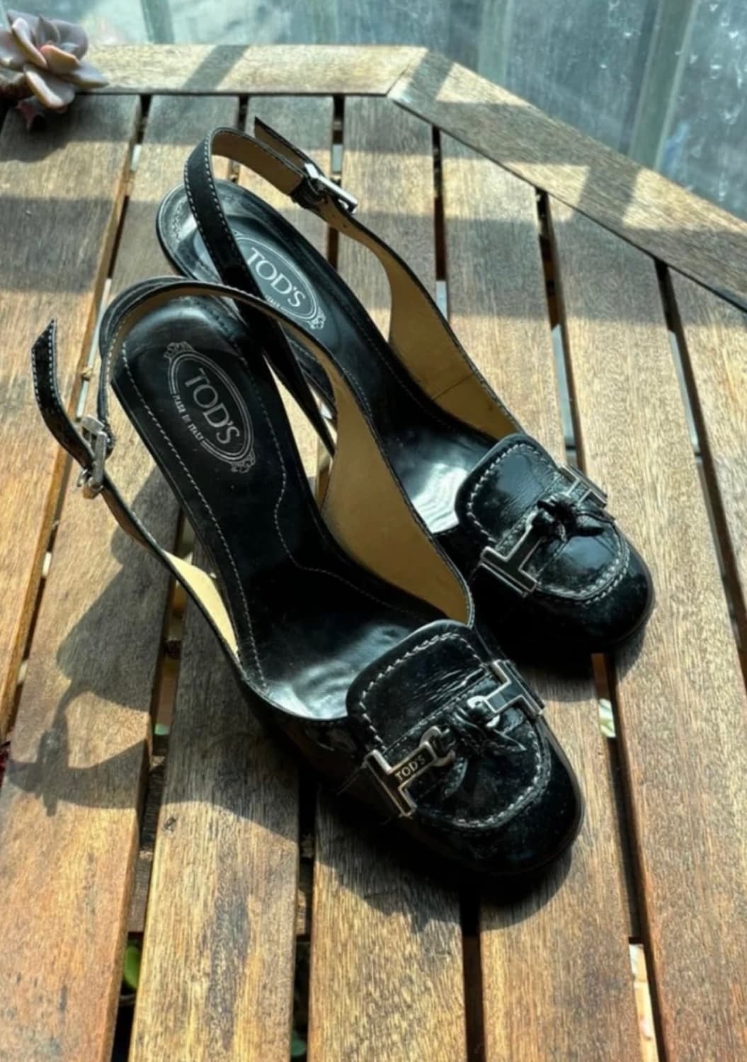 토즈 여성 블랙 가죽 힐 36size (230) 상품이미지2