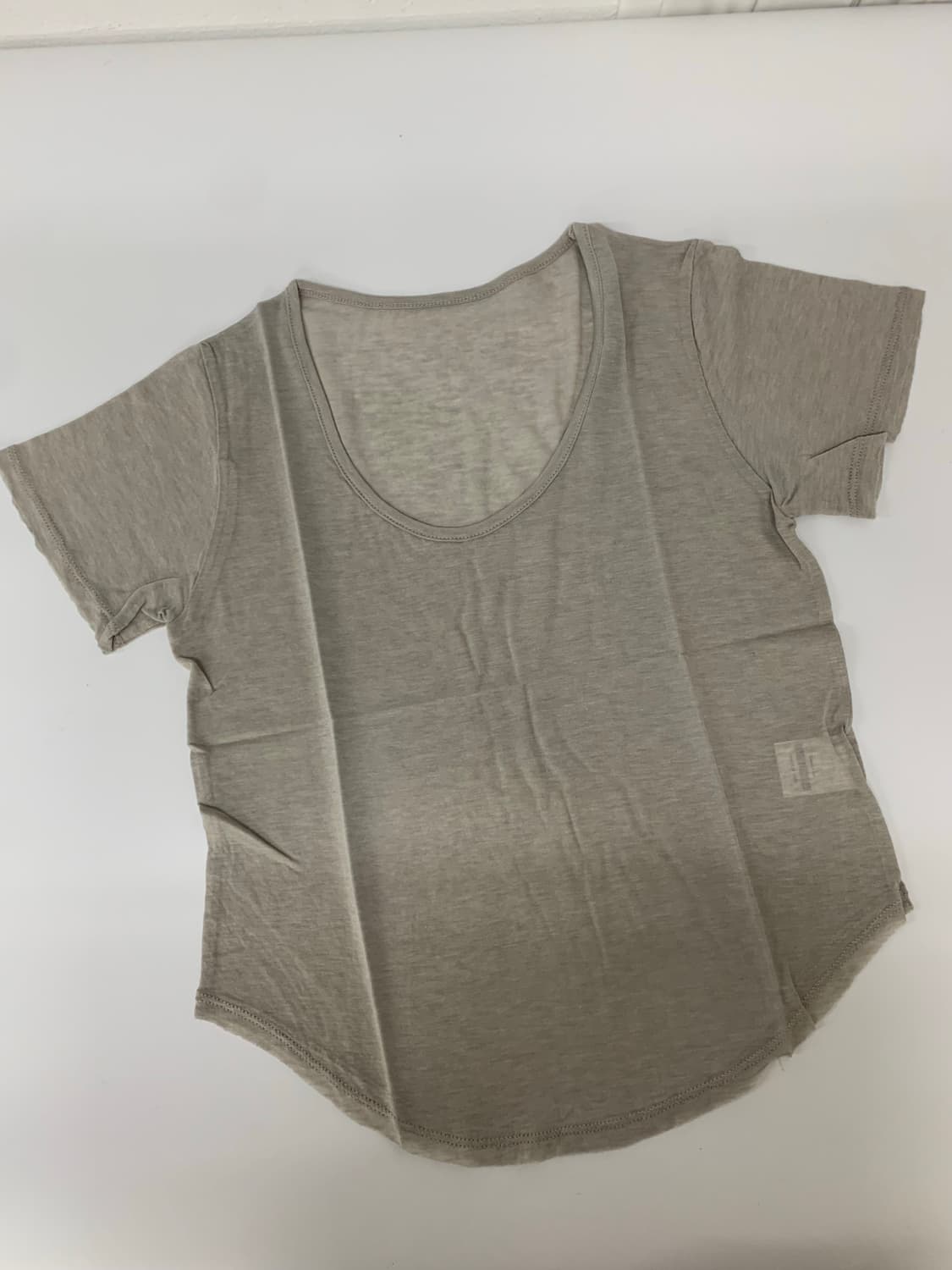 faerie cutting U neck half top beige 상품이미지7