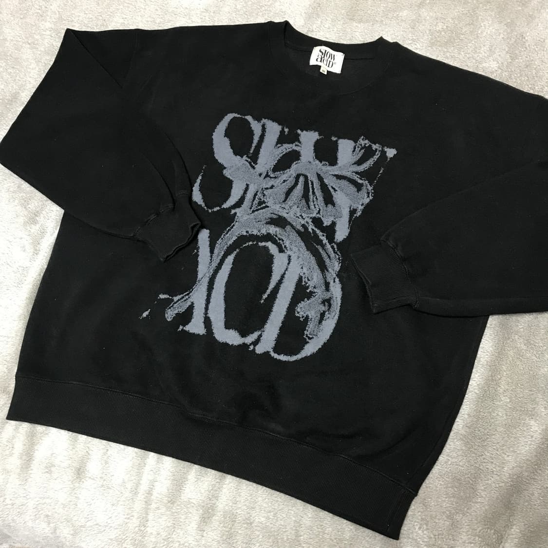 슬로우 애시드 오버핏 맨투맨 M 블랙 상품이미지4